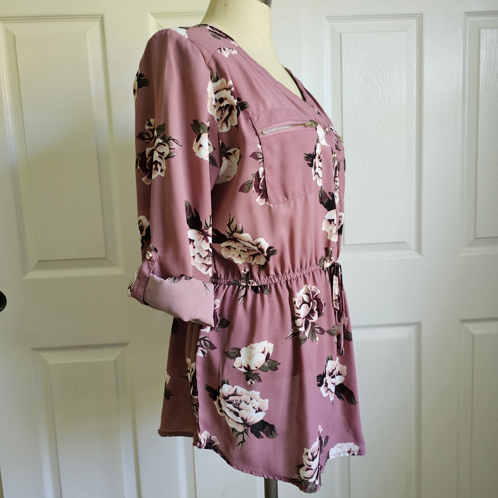 J for Justify Mauve Floral Blouse - Picture 2 of 6